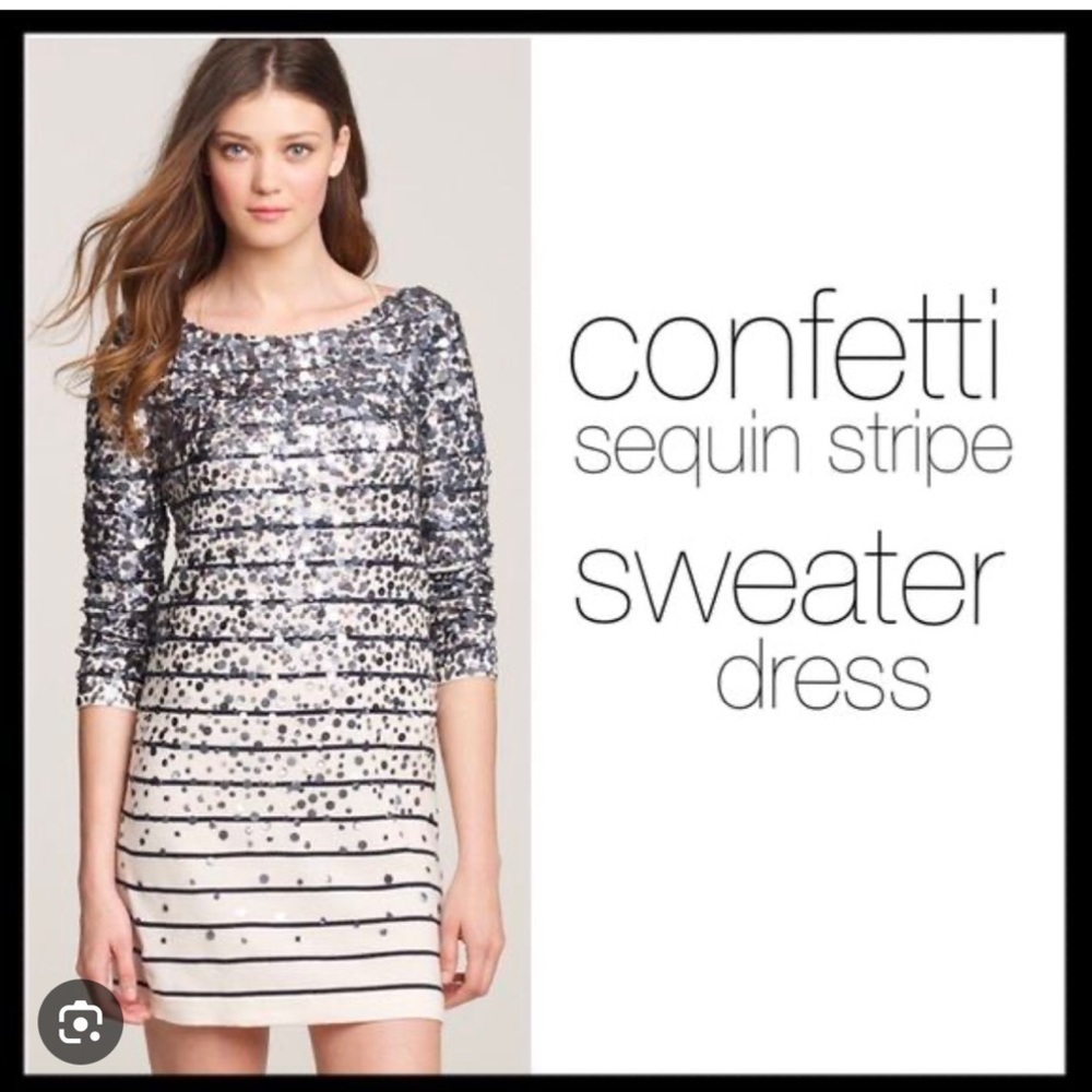J Crew Confetti Sequin Sweater Dress Small